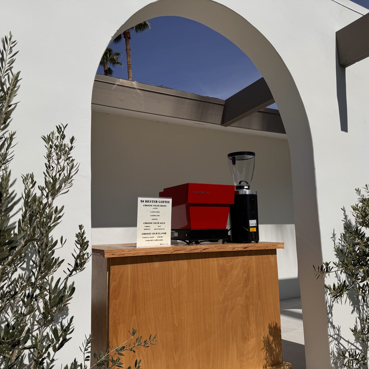 Luxury mobile coffee cart setup for a Southern California event
